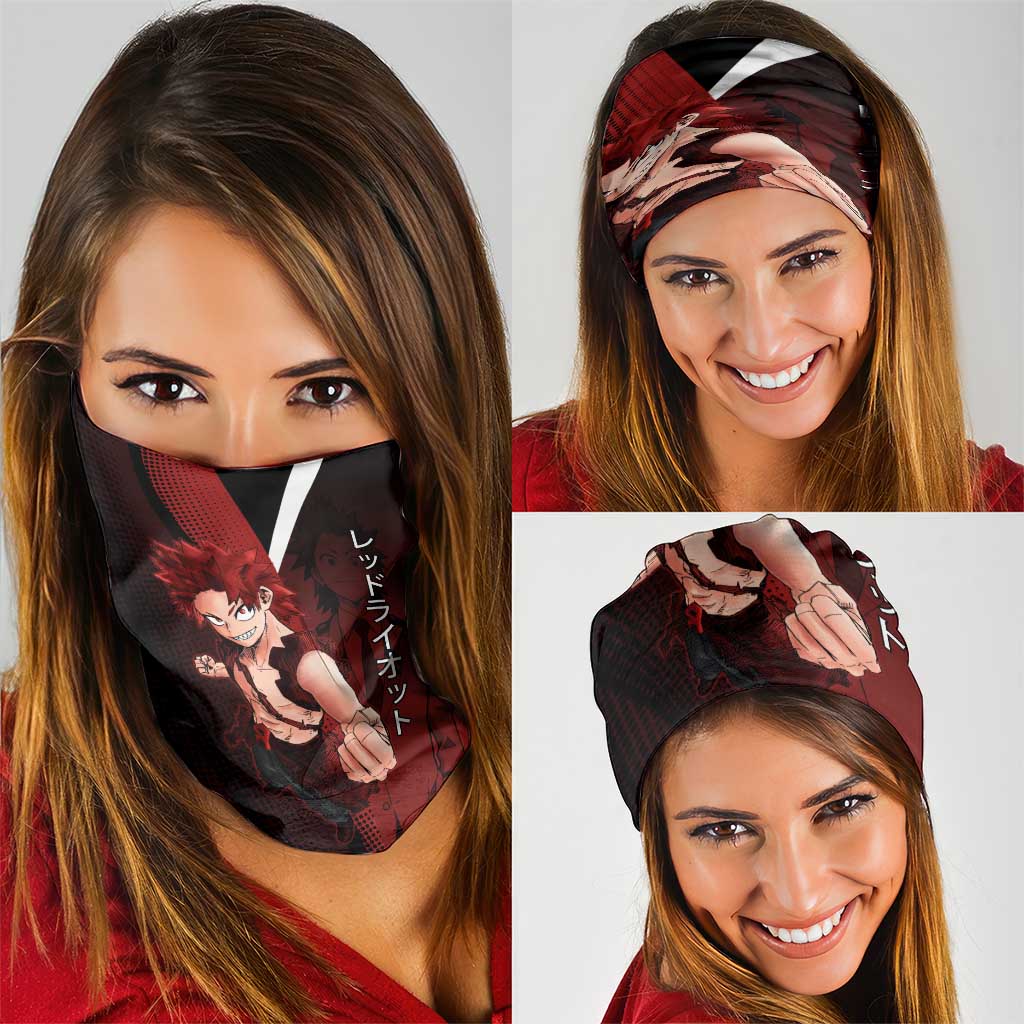 Eijiro Kirishima Red Riot Neck Gaiter Japanese Comic Book Style