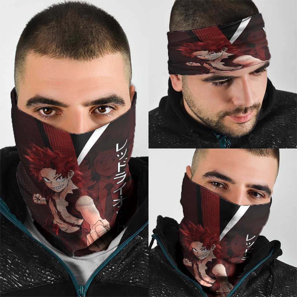 Eijiro Kirishima Red Riot Neck Gaiter Japanese Comic Book Style