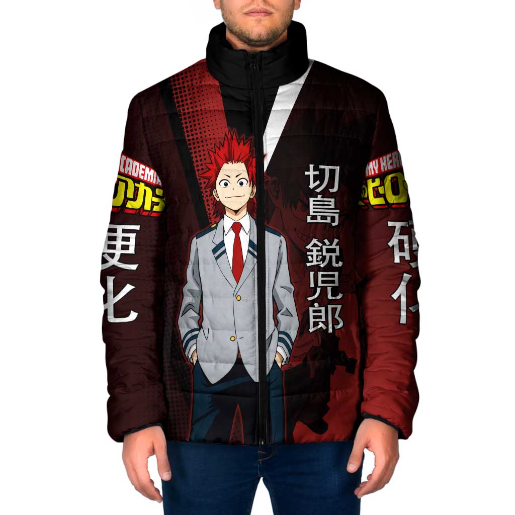 Eijiro Kirishima Red Riot Padded Jacket Japanese Comic Book Style