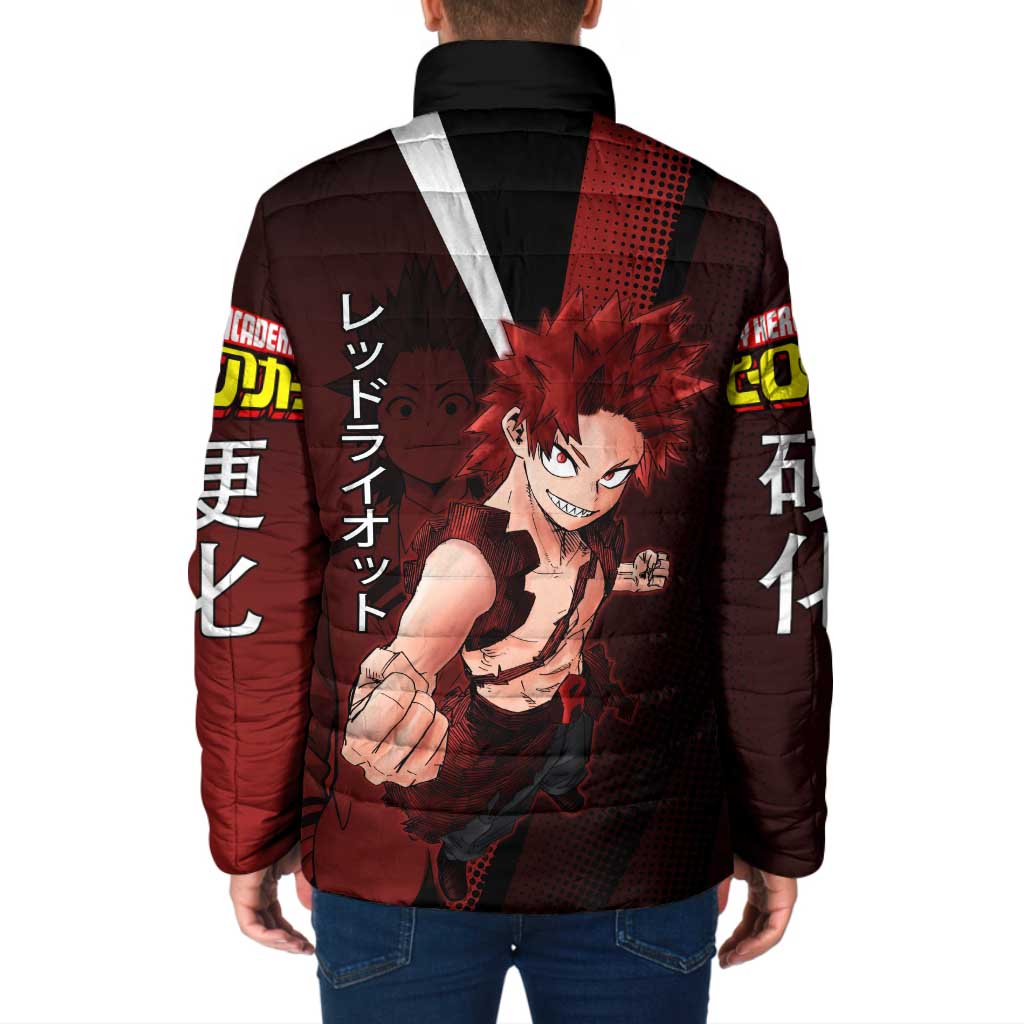 Eijiro Kirishima Red Riot Padded Jacket Japanese Comic Book Style