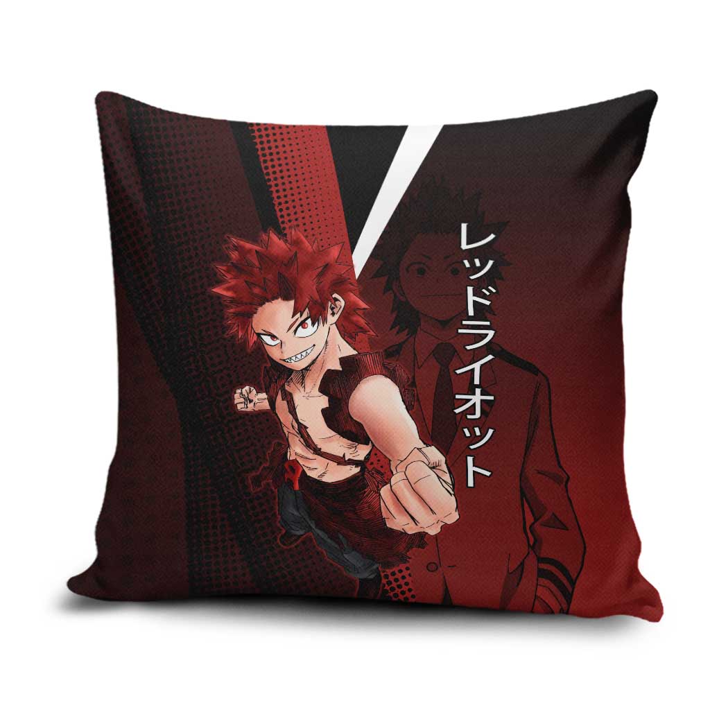 Eijiro Kirishima Red Riot Pillow Cover Japanese Comic Book Style