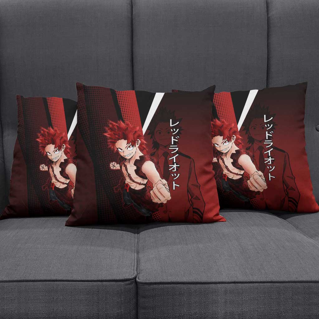 Eijiro Kirishima Red Riot Pillow Cover Japanese Comic Book Style
