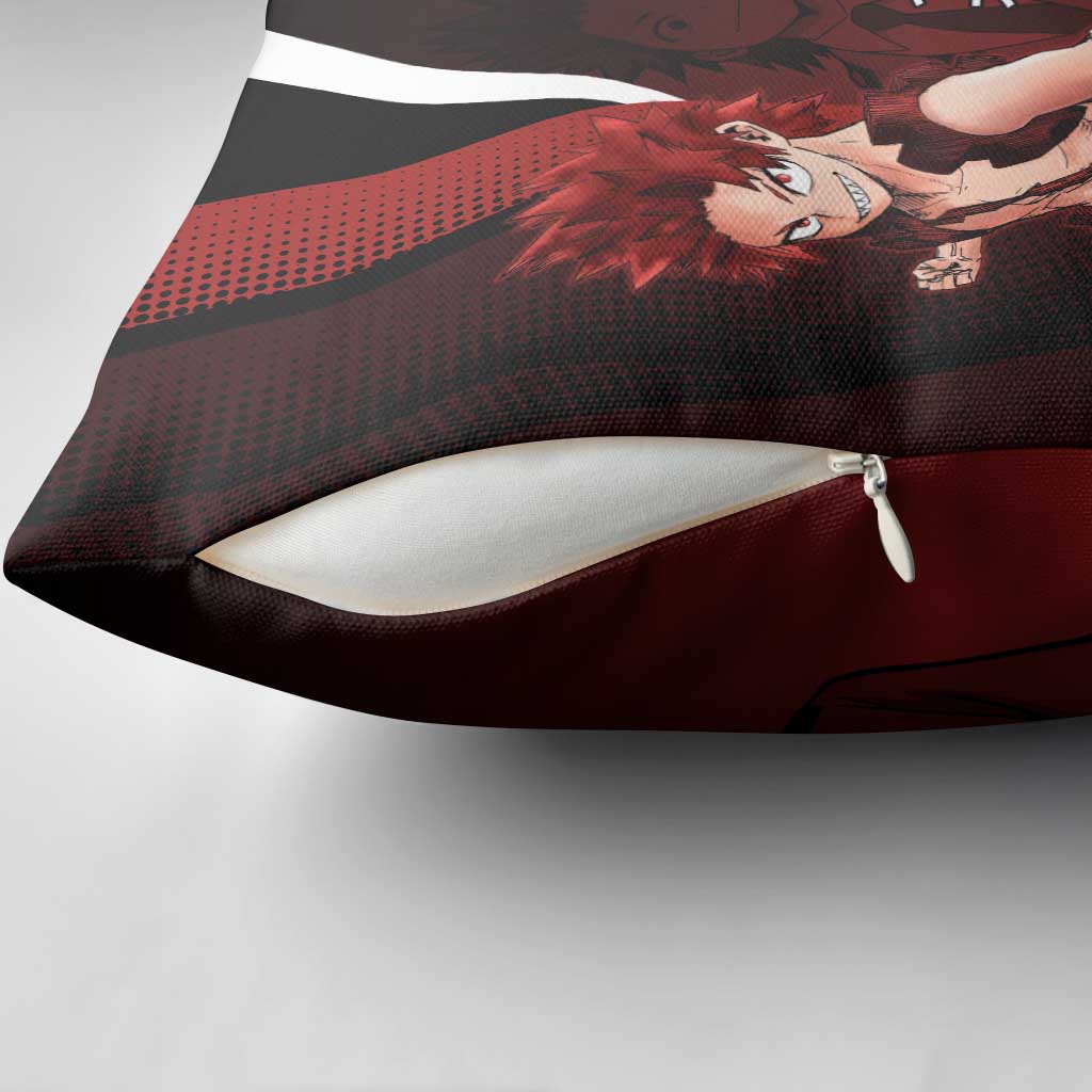 Eijiro Kirishima Red Riot Pillow Cover Japanese Comic Book Style