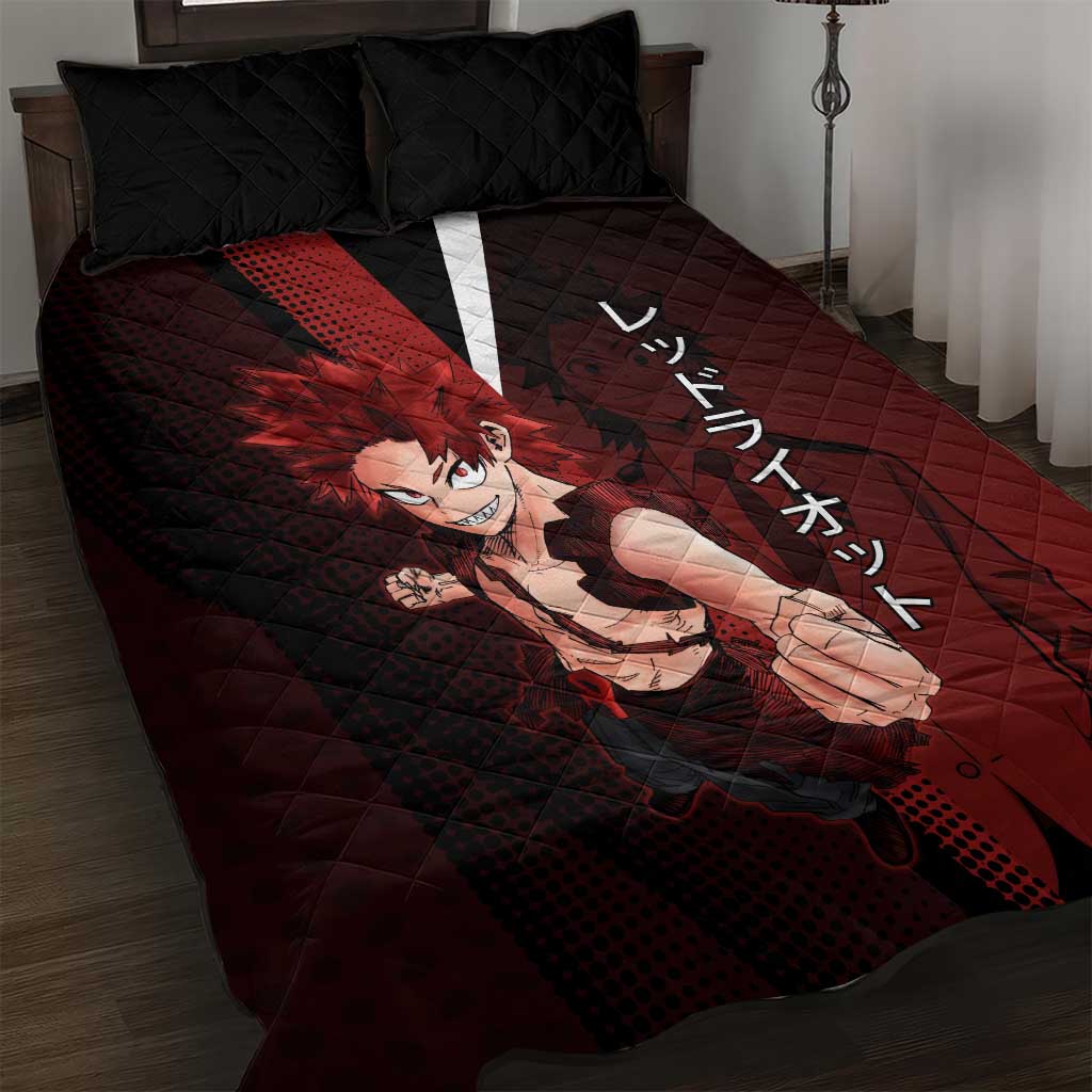 Eijiro Kirishima Red Riot Quilt Bed Set Japanese Comic Book Style