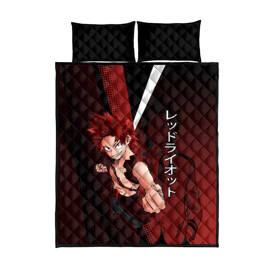 Eijiro Kirishima Red Riot Quilt Bed Set Japanese Comic Book Style