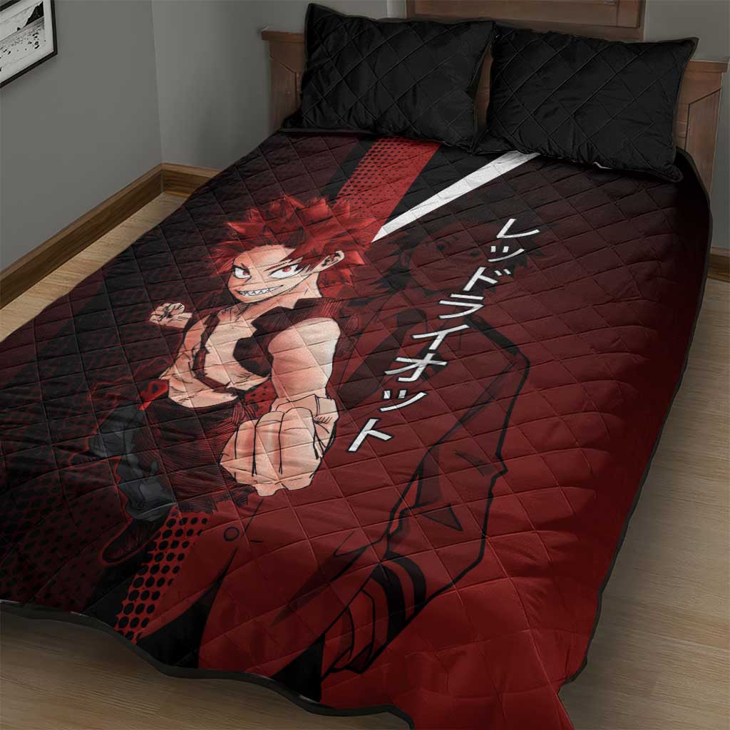 Eijiro Kirishima Red Riot Quilt Bed Set Japanese Comic Book Style