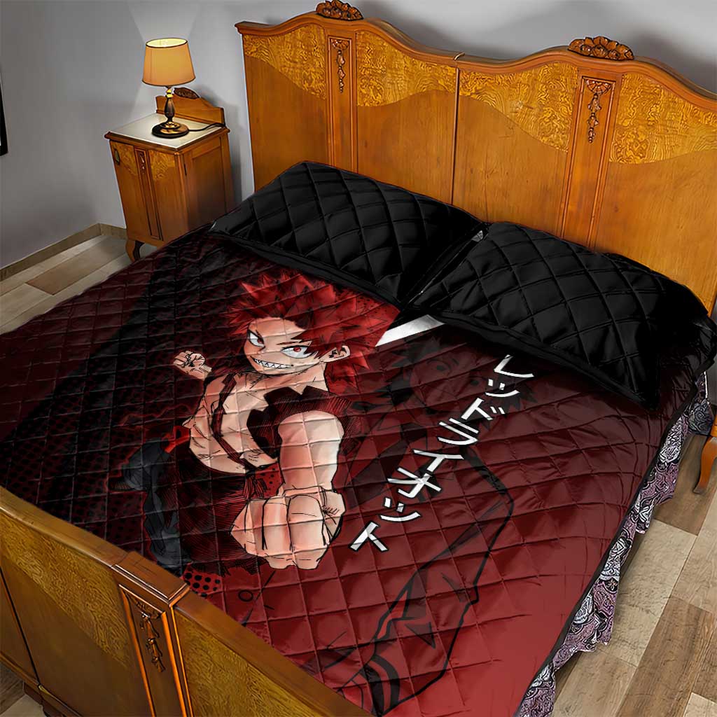 Eijiro Kirishima Red Riot Quilt Bed Set Japanese Comic Book Style