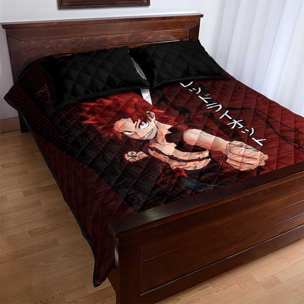 Eijiro Kirishima Red Riot Quilt Bed Set Japanese Comic Book Style