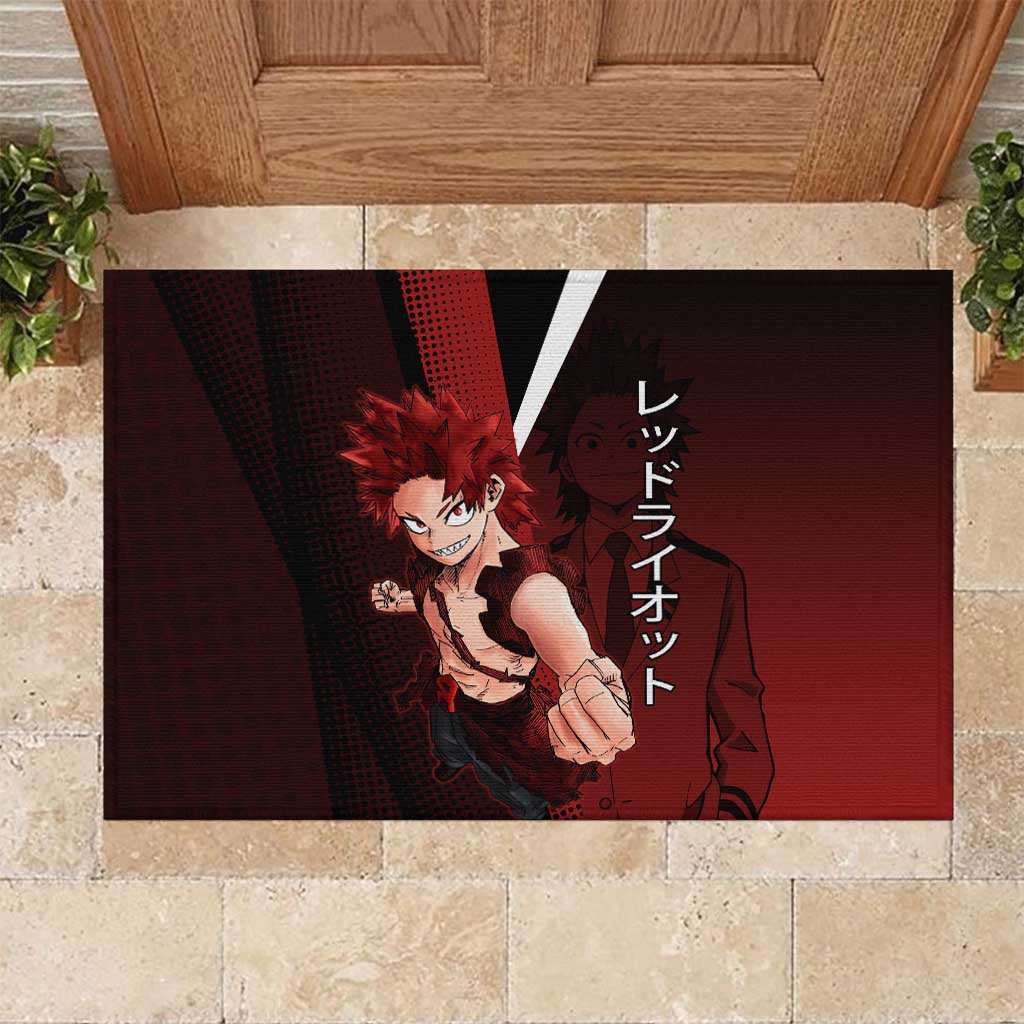 Eijiro Kirishima Red Riot Rubber Doormat Japanese Comic Book Style