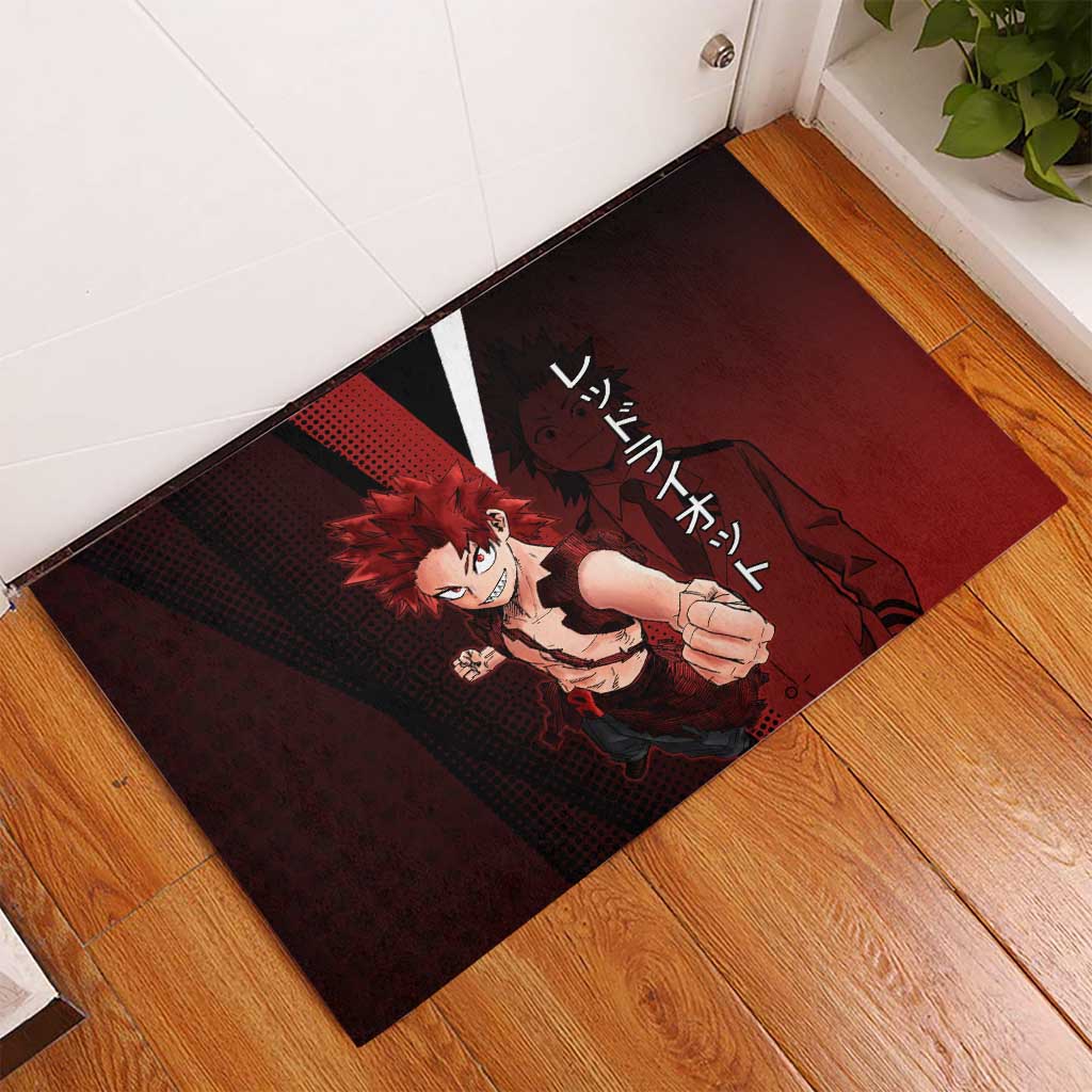Eijiro Kirishima Red Riot Rubber Doormat Japanese Comic Book Style