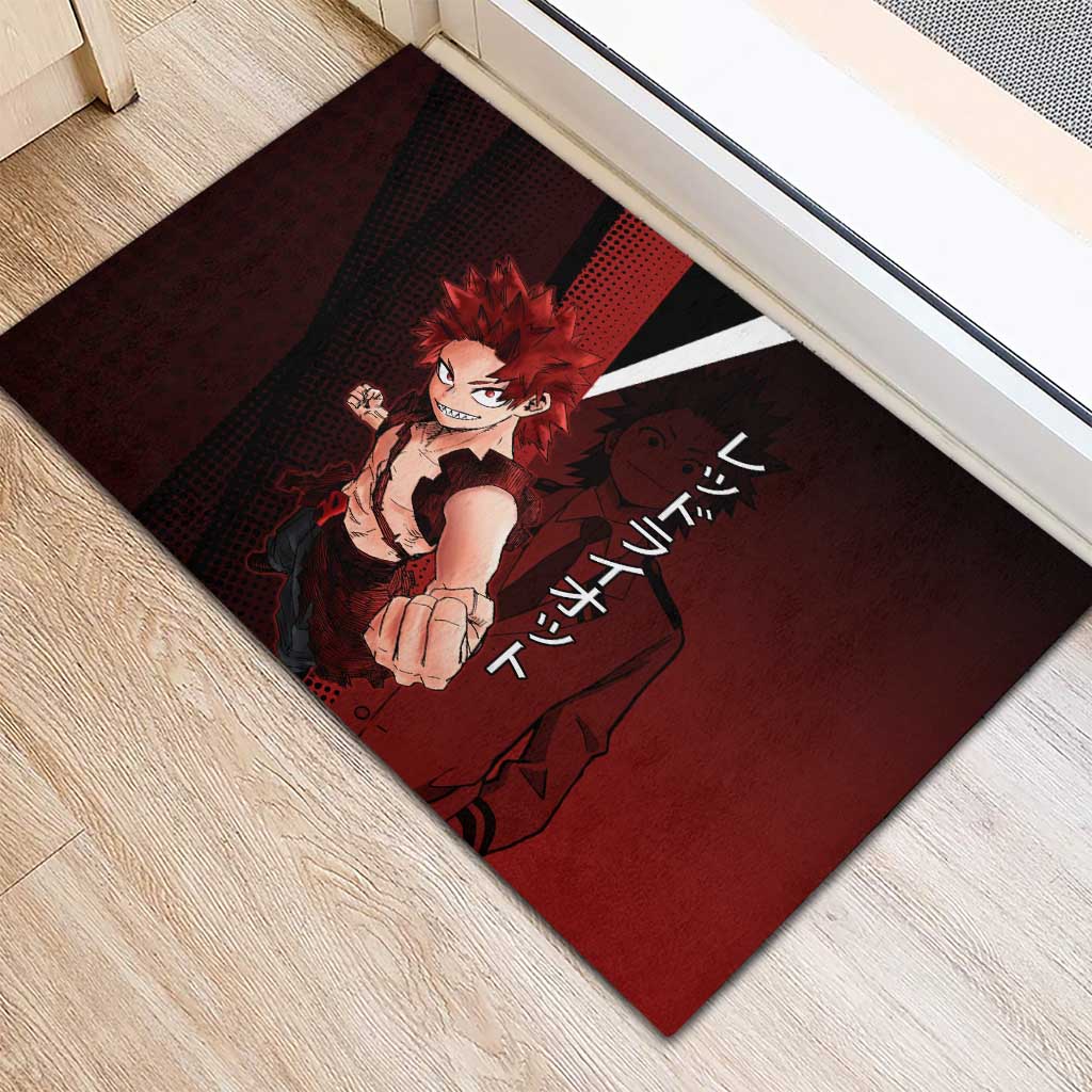 Eijiro Kirishima Red Riot Rubber Doormat Japanese Comic Book Style