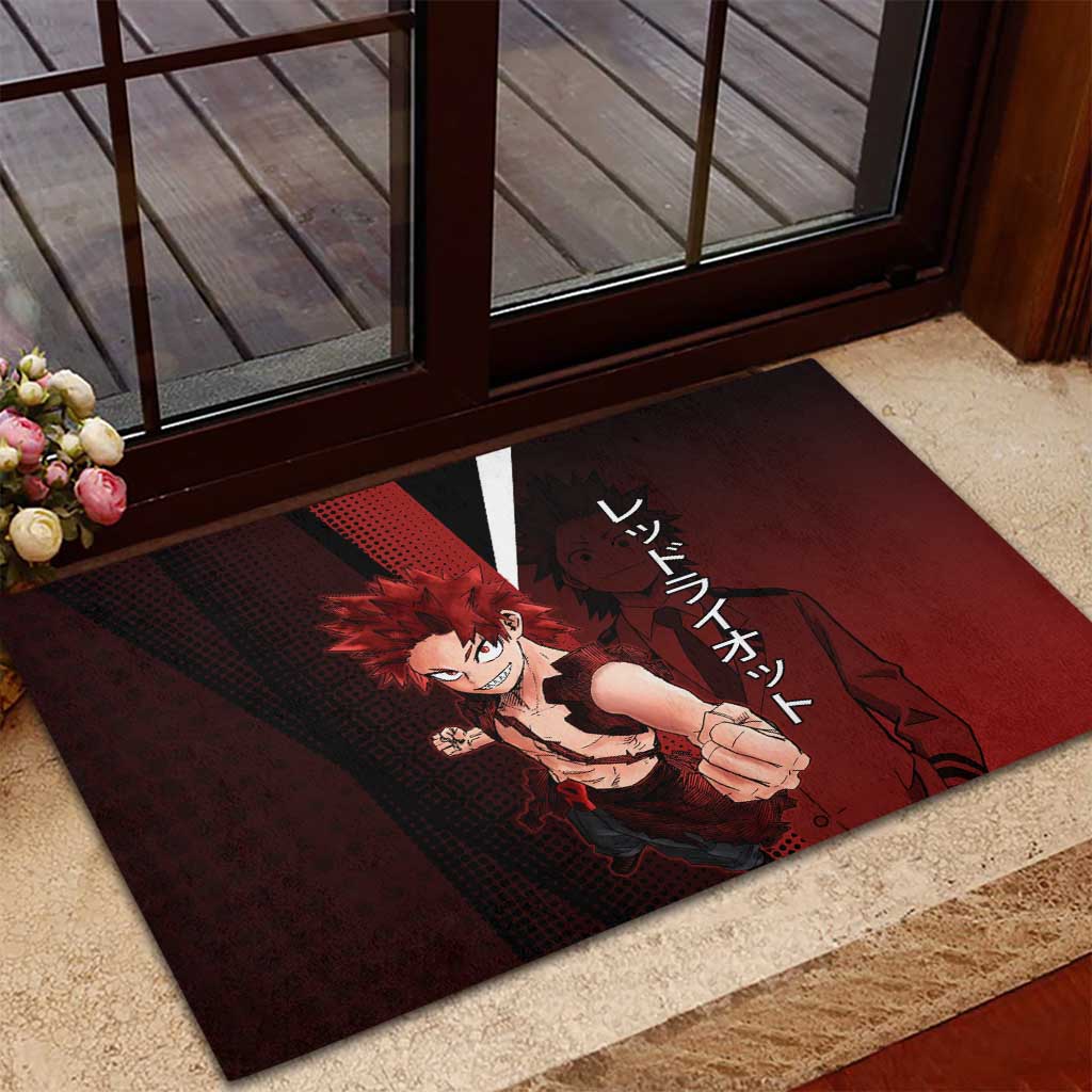 Eijiro Kirishima Red Riot Rubber Doormat Japanese Comic Book Style