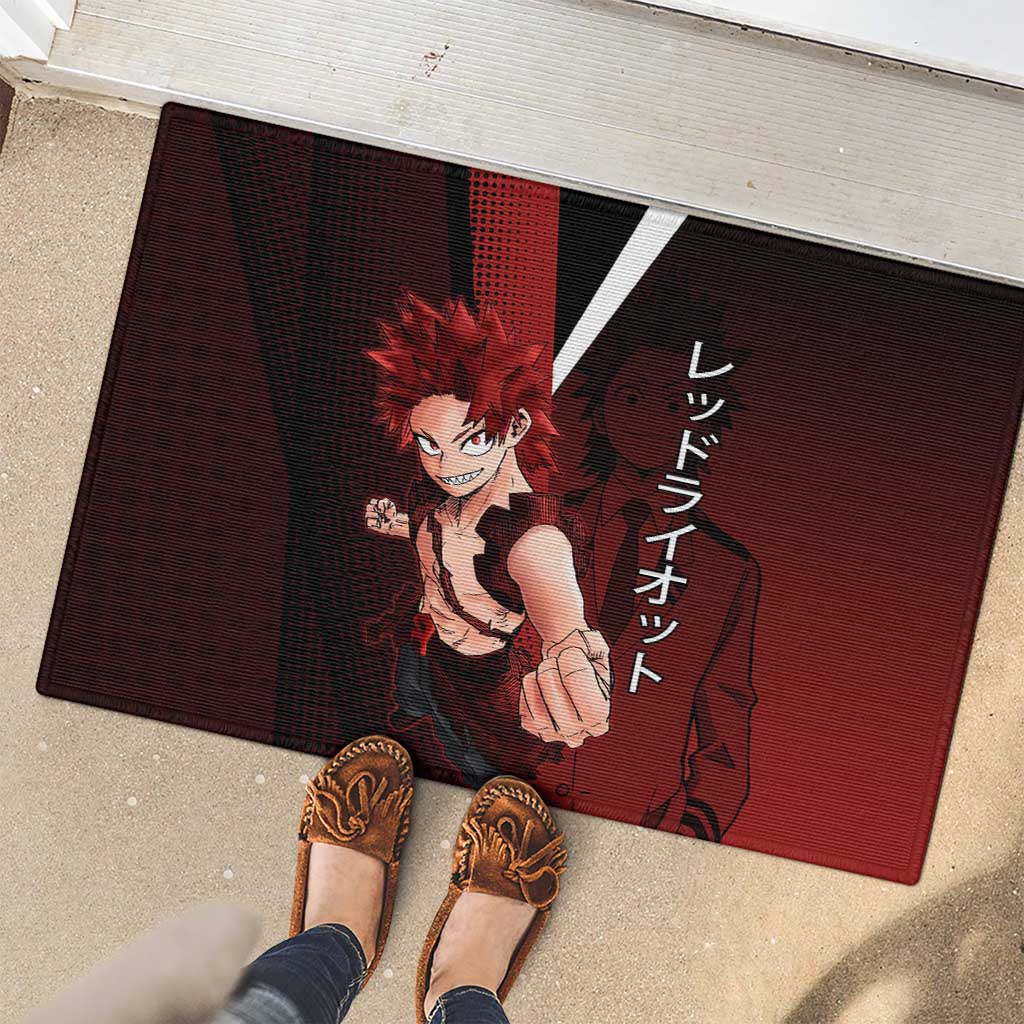 Eijiro Kirishima Red Riot Rubber Doormat Japanese Comic Book Style