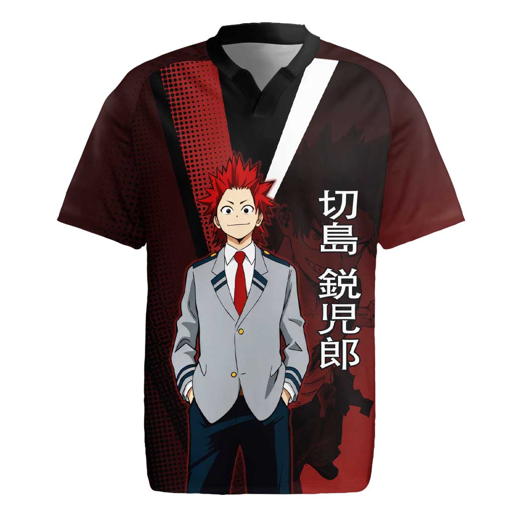 Eijiro Kirishima Red Riot Rugby Jersey Japanese Comic Book Style