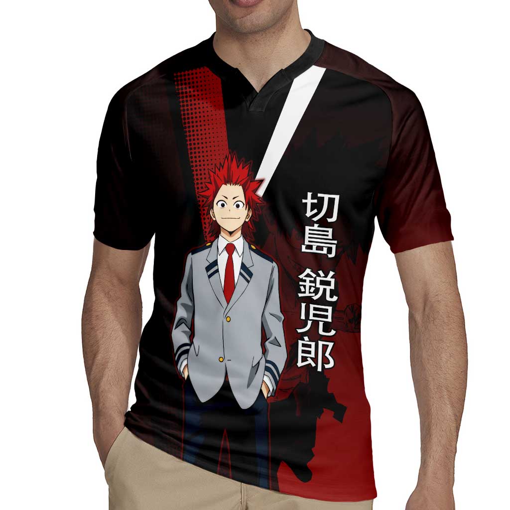 Eijiro Kirishima Red Riot Rugby Jersey Japanese Comic Book Style