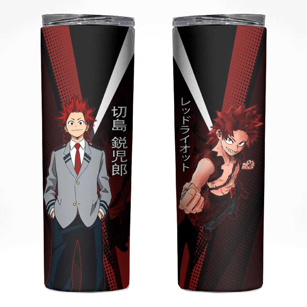 Eijiro Kirishima Red Riot Skinny Tumbler Japanese Comic Book Style