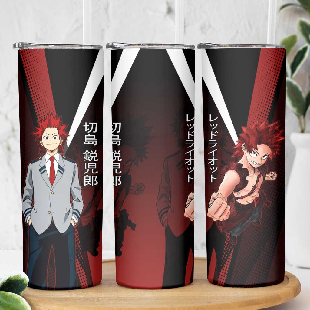 Eijiro Kirishima Red Riot Skinny Tumbler Japanese Comic Book Style