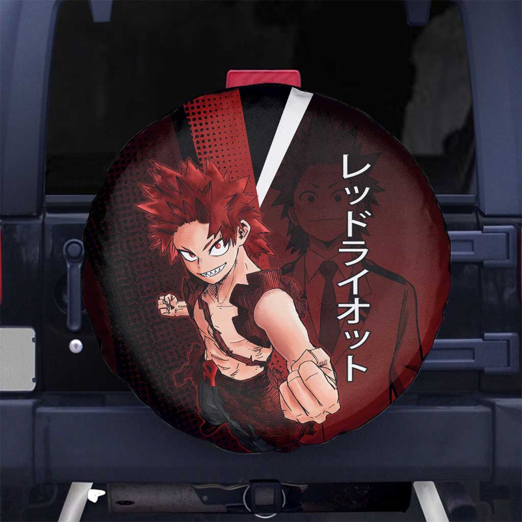 Eijiro Kirishima Red Riot Spare Tire Cover Japanese Comic Book Style