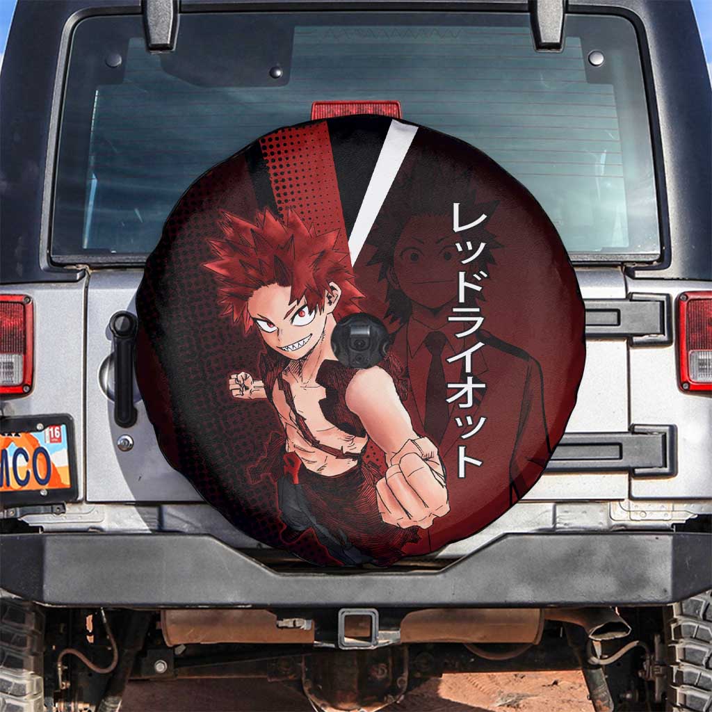 Eijiro Kirishima Red Riot Spare Tire Cover Japanese Comic Book Style