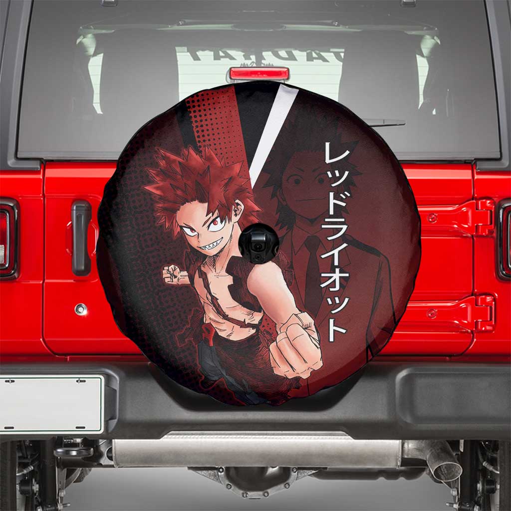 Eijiro Kirishima Red Riot Spare Tire Cover Japanese Comic Book Style