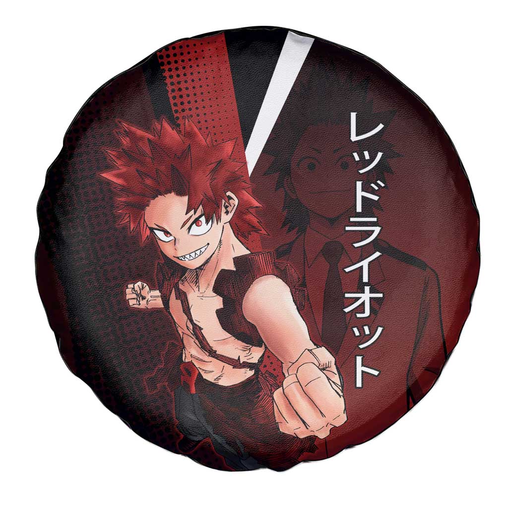 Eijiro Kirishima Red Riot Spare Tire Cover Japanese Comic Book Style