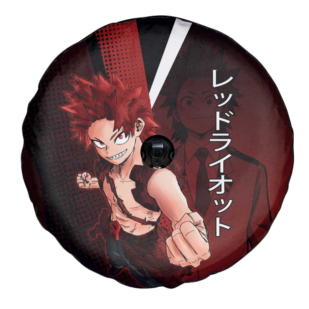 Eijiro Kirishima Red Riot Spare Tire Cover Japanese Comic Book Style