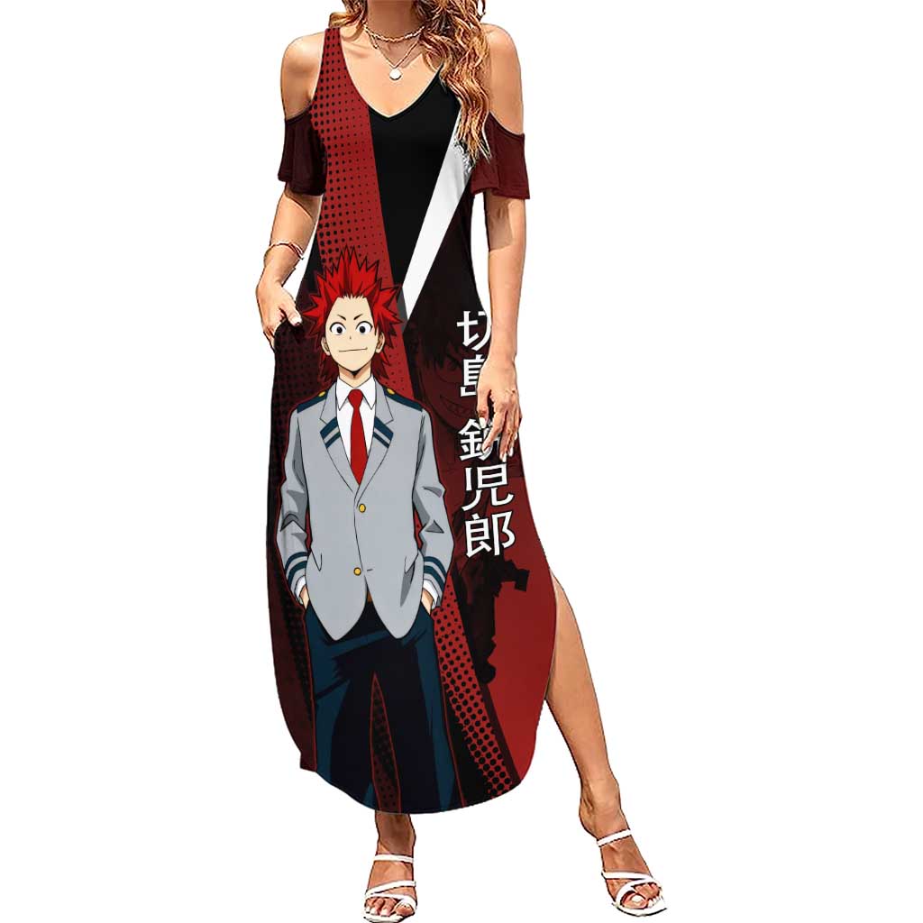 Eijiro Kirishima Red Riot Summer Maxi Dress Japanese Comic Book Style