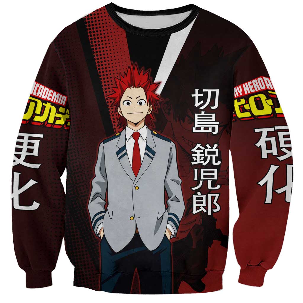 Eijiro Kirishima Red Riot Sweatshirt Japanese Comic Book Style