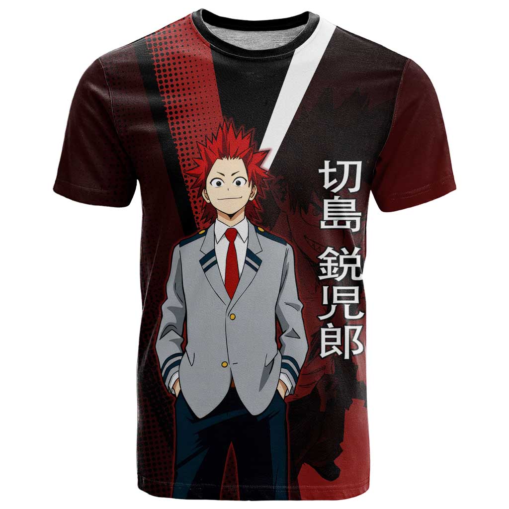 Eijiro Kirishima Red Riot T Shirt Japanese Comic Book Style