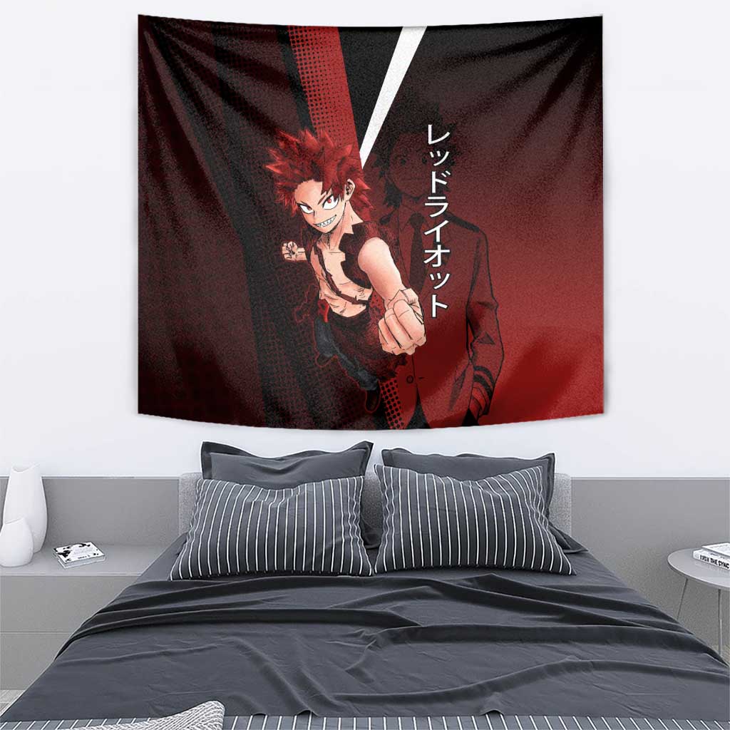 Eijiro Kirishima Red Riot Tapestry Japanese Comic Book Style