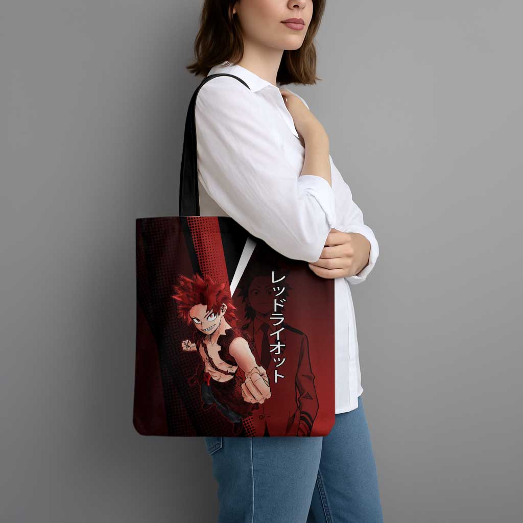Eijiro Kirishima Red Riot Tote Bag Japanese Comic Book Style