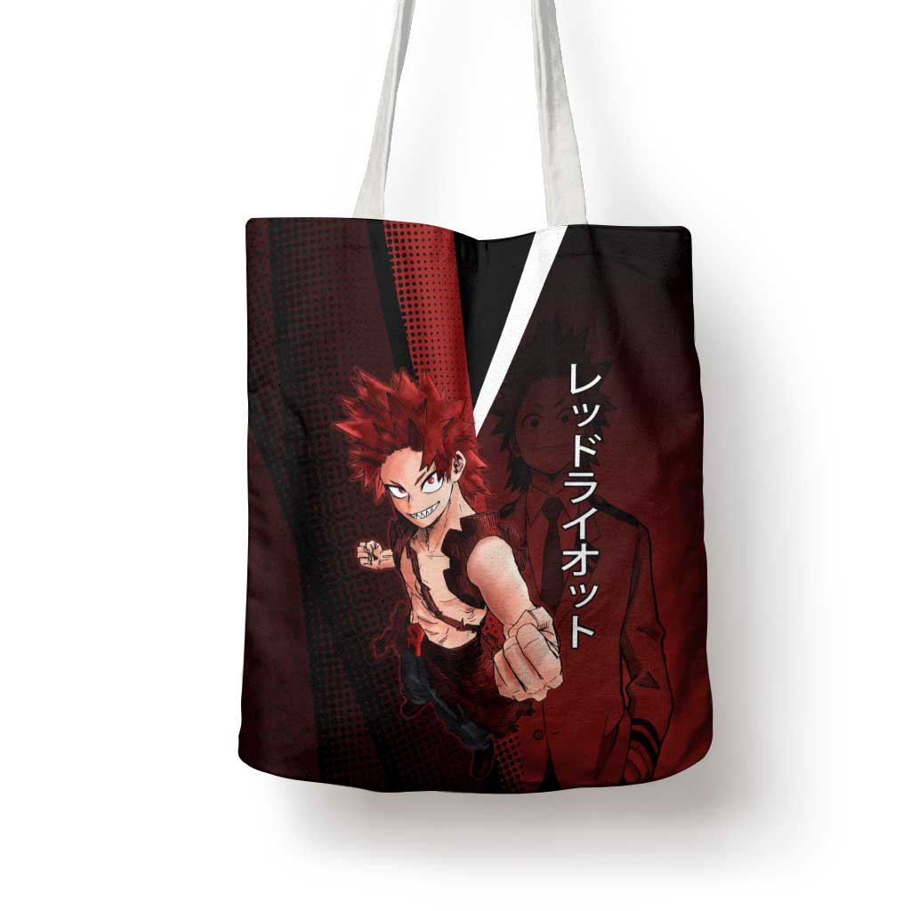 Eijiro Kirishima Red Riot Tote Bag Japanese Comic Book Style