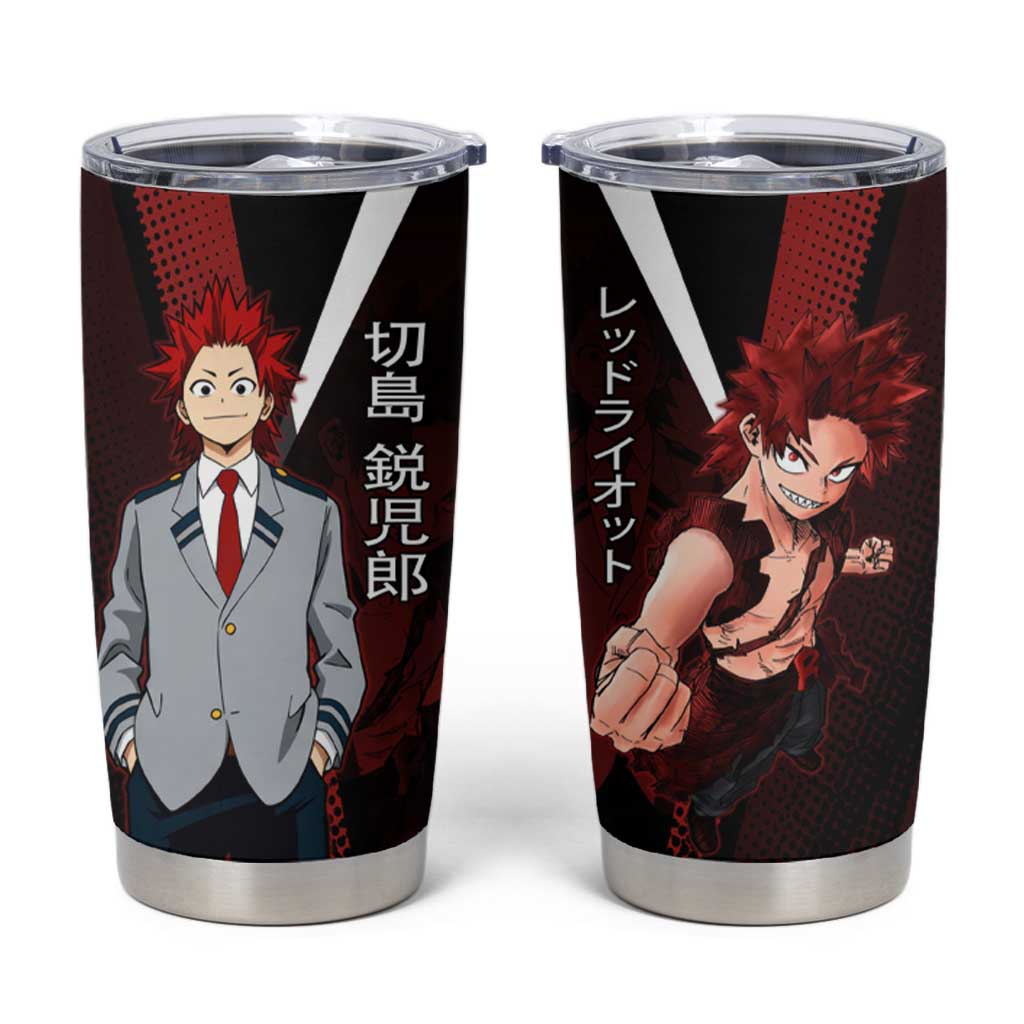 Eijiro Kirishima Red Riot Tumbler Cup Japanese Comic Book Style