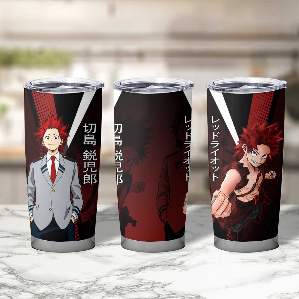 Eijiro Kirishima Red Riot Tumbler Cup Japanese Comic Book Style