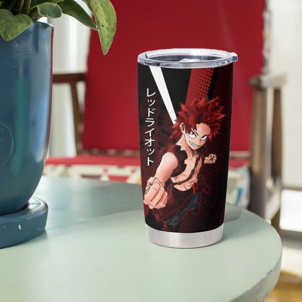 Eijiro Kirishima Red Riot Tumbler Cup Japanese Comic Book Style