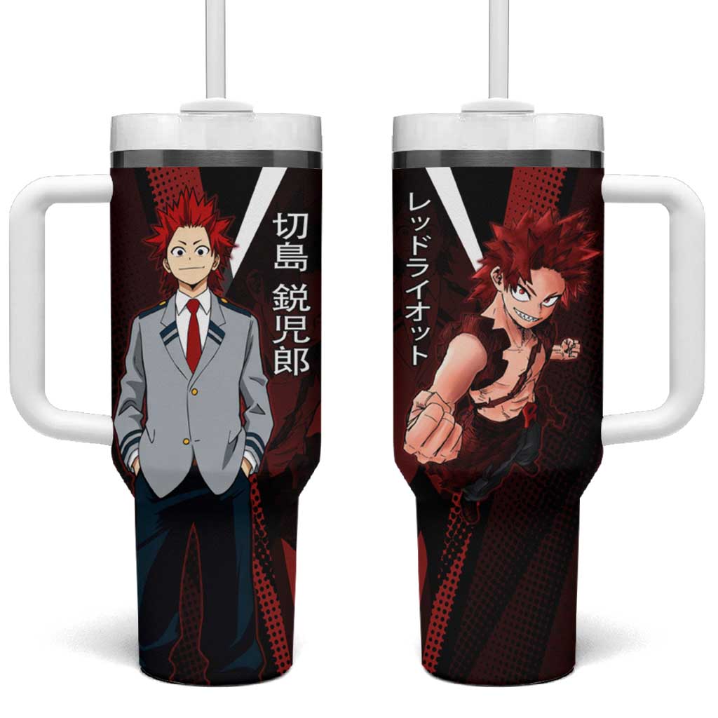 Eijiro Kirishima Red Riot Tumbler With Handle Japanese Comic Book Style