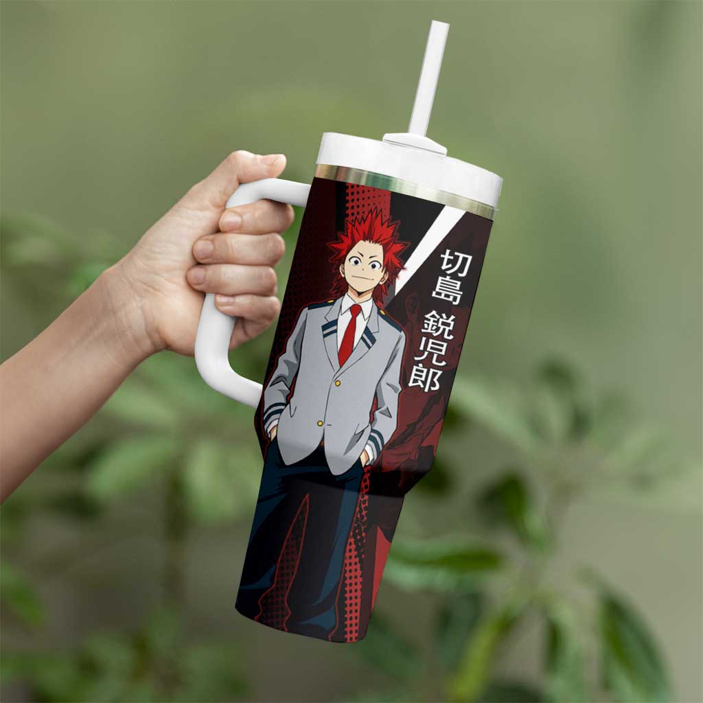 Eijiro Kirishima Red Riot Tumbler With Handle Japanese Comic Book Style