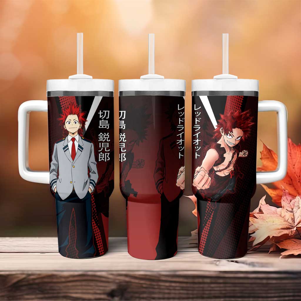 Eijiro Kirishima Red Riot Tumbler With Handle Japanese Comic Book Style