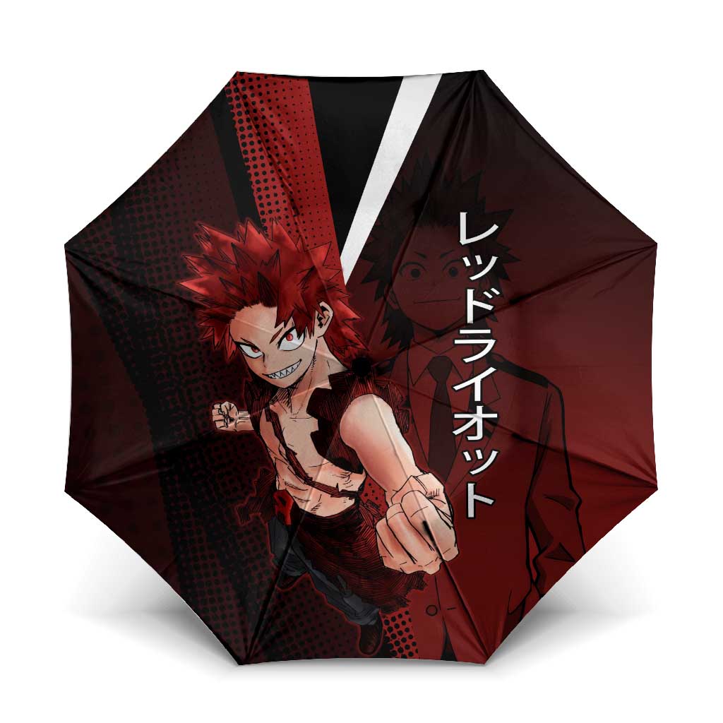 Eijiro Kirishima Red Riot Umbrella Japanese Comic Book Style