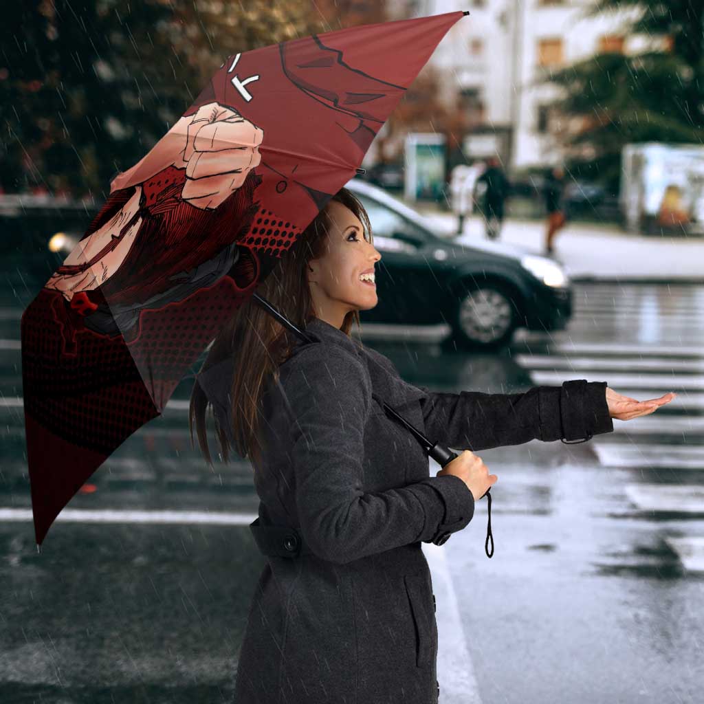 Eijiro Kirishima Red Riot Umbrella Japanese Comic Book Style