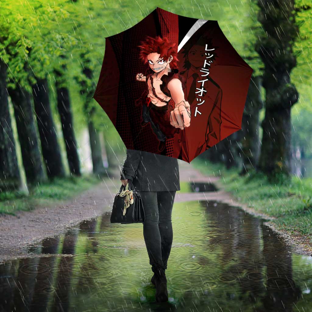 Eijiro Kirishima Red Riot Umbrella Japanese Comic Book Style