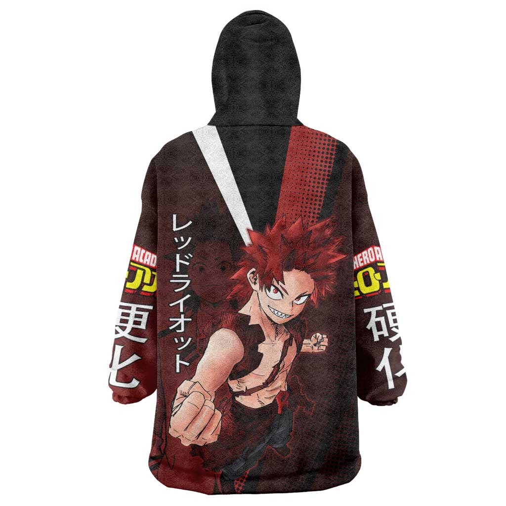 Eijiro Kirishima Red Riot Wearable Blanket Hoodie Japanese Comic Book Style