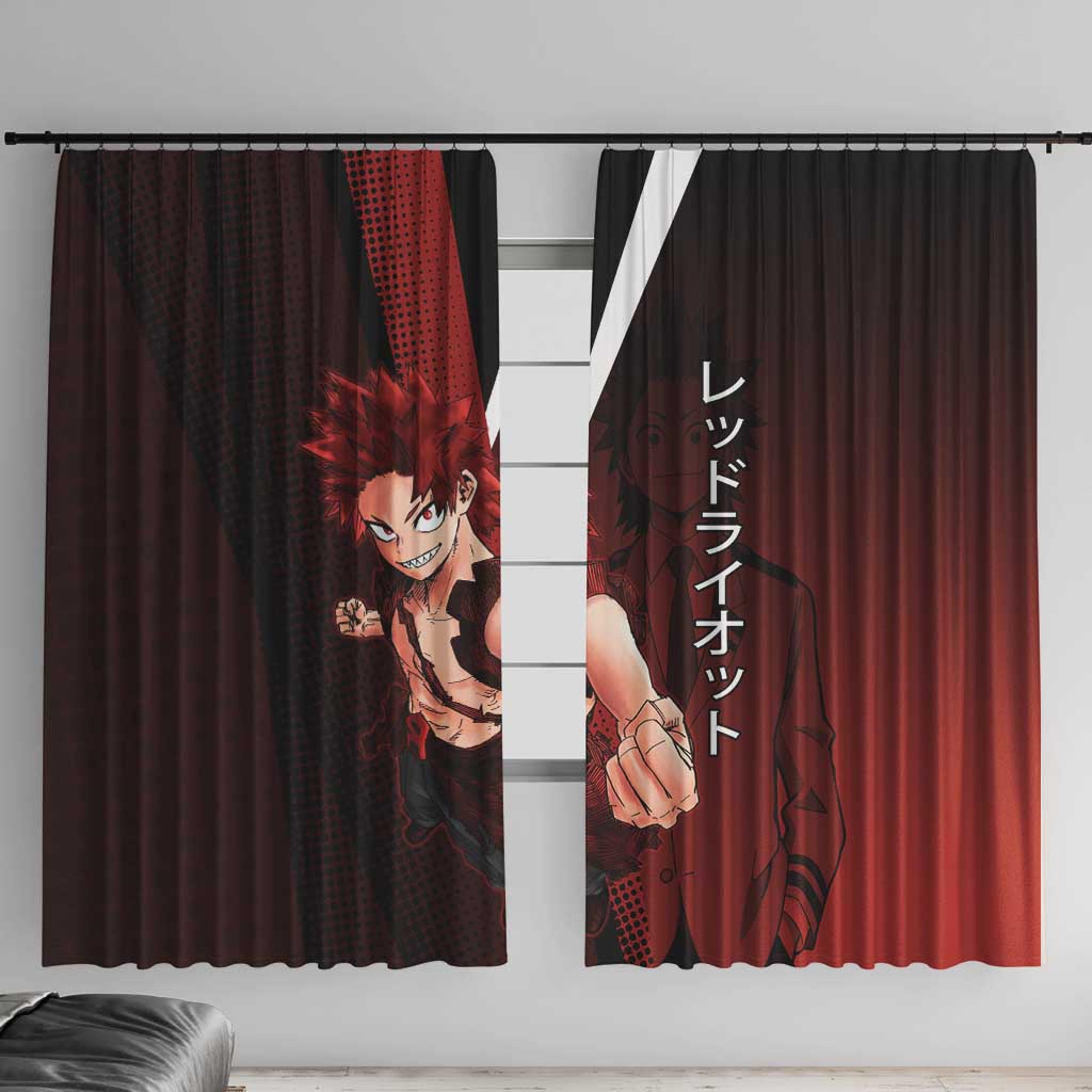 Eijiro Kirishima Red Riot Window Curtain Japanese Comic Book Style