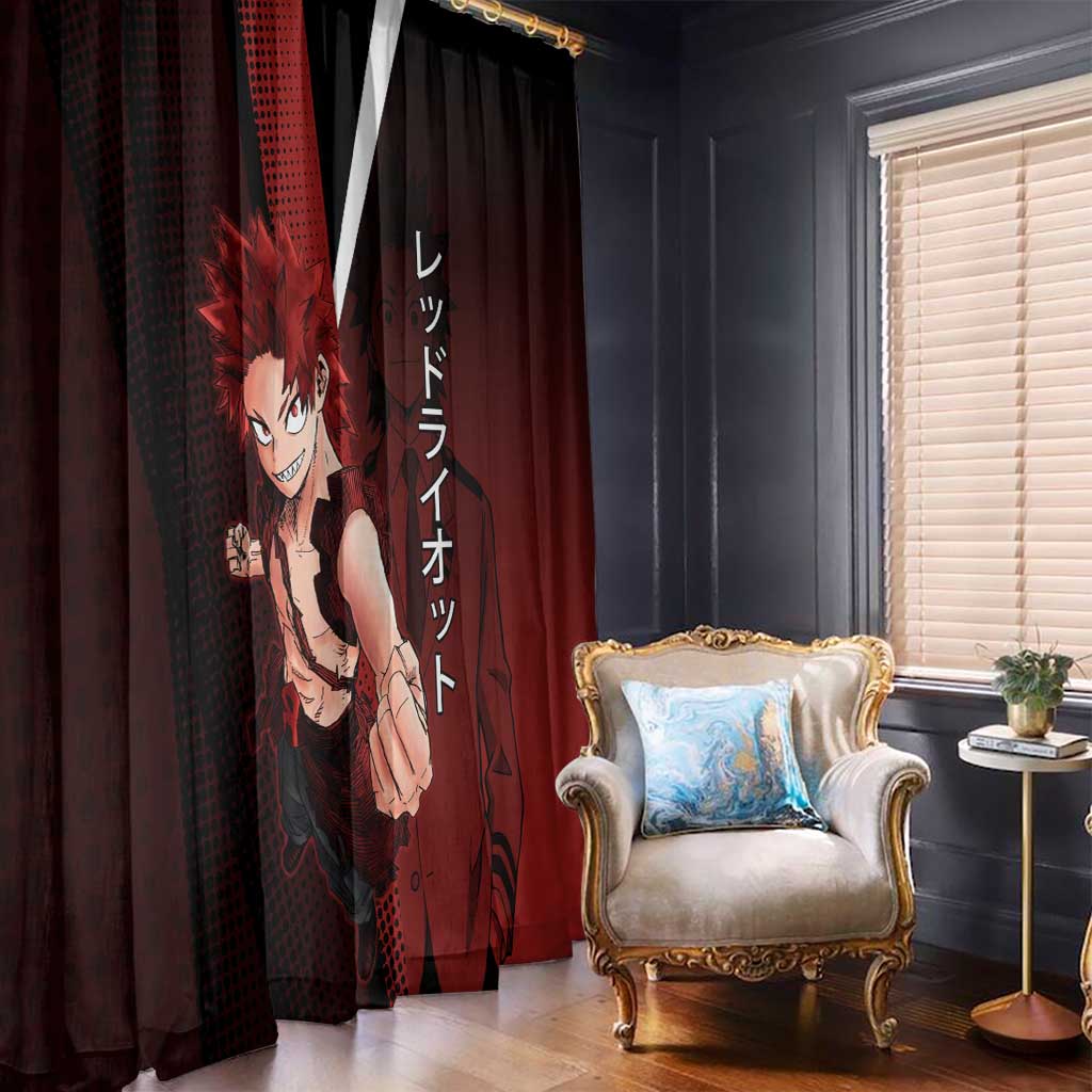 Eijiro Kirishima Red Riot Window Curtain Japanese Comic Book Style