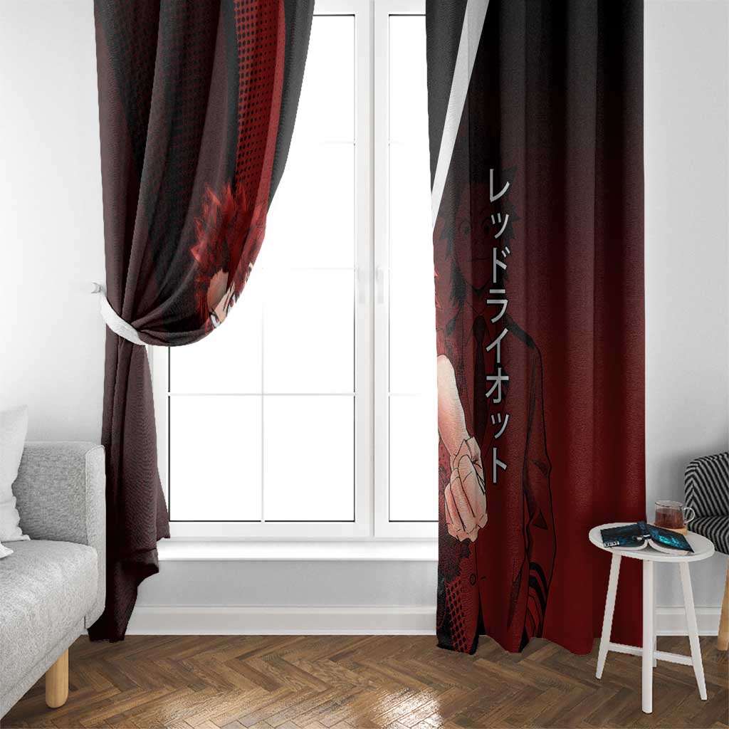 Eijiro Kirishima Red Riot Window Curtain Japanese Comic Book Style