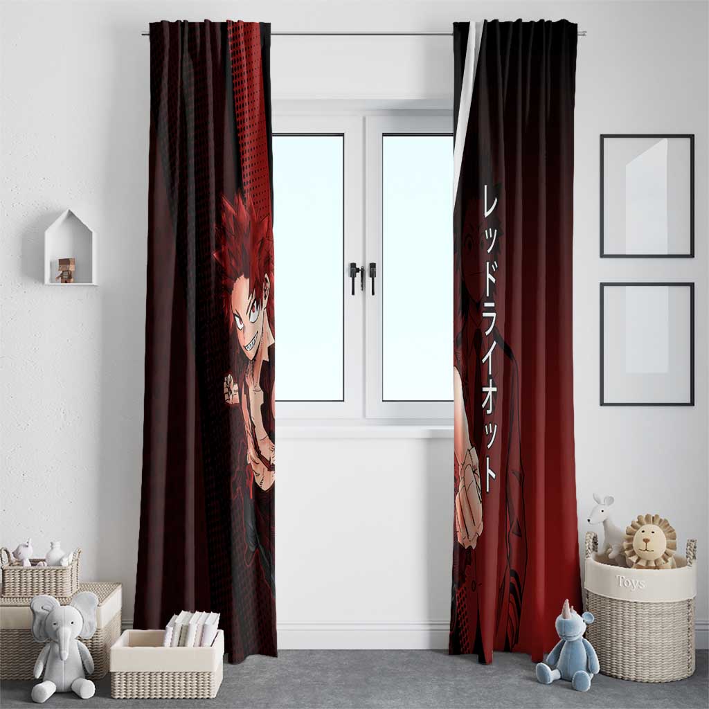 Eijiro Kirishima Red Riot Window Curtain Japanese Comic Book Style
