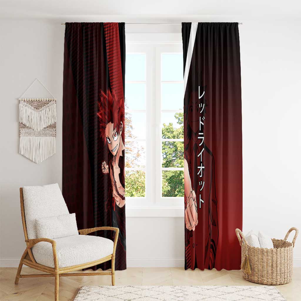 Eijiro Kirishima Red Riot Window Curtain Japanese Comic Book Style