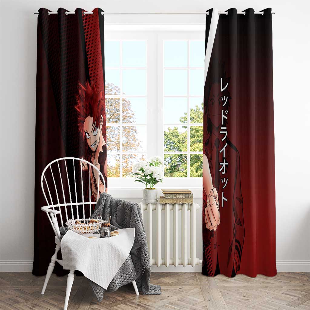 Eijiro Kirishima Red Riot Window Curtain Japanese Comic Book Style