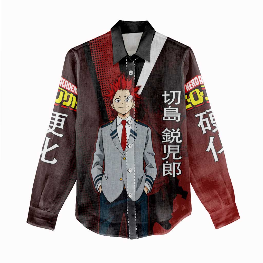 Eijiro Kirishima Red Riot Women Casual Shirt Japanese Comic Book Style