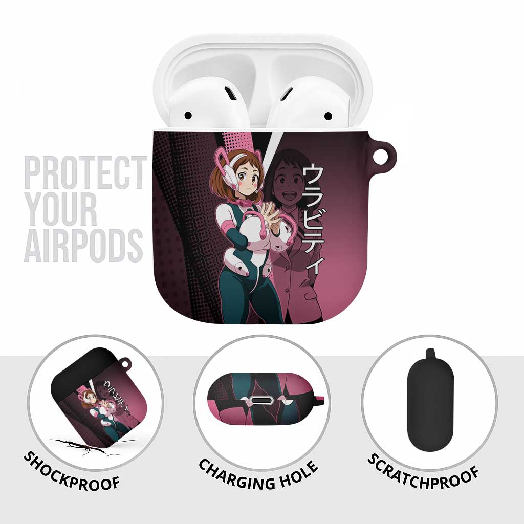 Ochaco Uraraka Uravity AirPods Case Japanese Comic Book Style